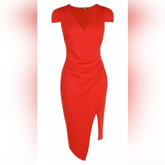 Boohoo Dresses & Skirts - Boohoo Cap Sleeve Wrap Dress